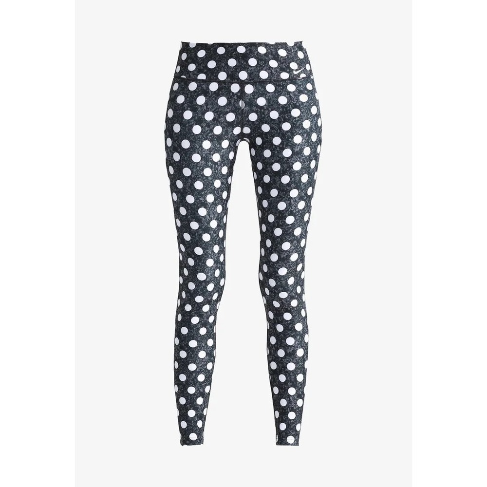 Nike Legend Dri-FIT Polka Dot Leggings Gray White XL Training Yoga Workout Pants